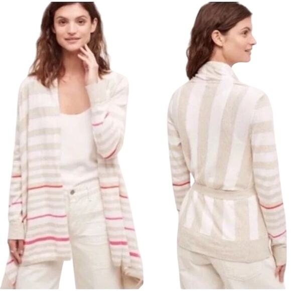 Anthropologie Moth Striped Waterfall Cardigan Sweater - Picture 7 of 7